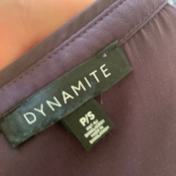 Dynamite Half Zip Satin Blouse - Picture 2 of 2